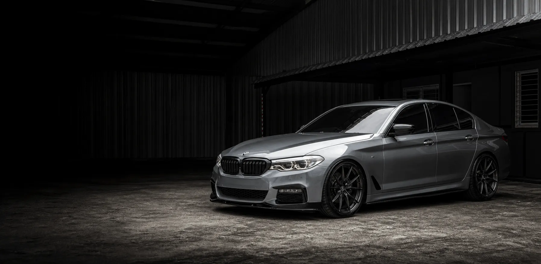 CORVEN high-performance automotive project in a dark workshop